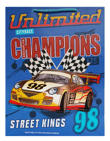 TORBA PREZENTOWA WYŚCIGI GRANATOWA 31 X 40 X 12 CM