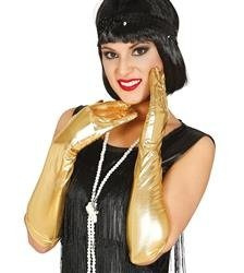 RĘKAWICZKI ZŁOTE DŁUGIE 44 CM