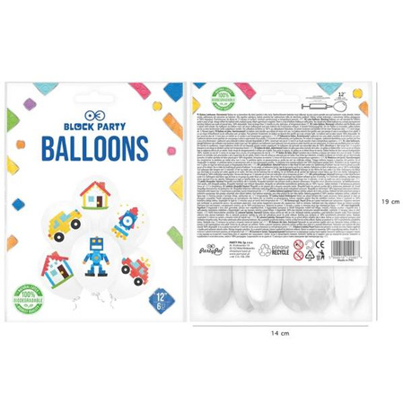 BALONY ECO KLOCKI 30 CM 6 SZT.