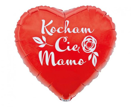 BALON FOLIOWY SERCE KOCHAM CIĘ MAMO 18 CALI