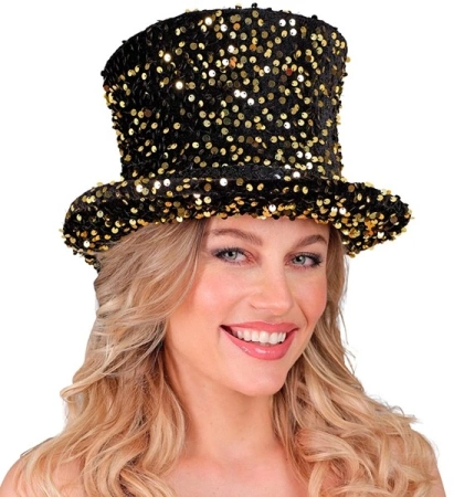 CYLINDER CEKINOWY ZŁOTY