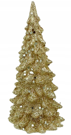 CHOINKA ŚWIECĄCA ZŁOTA BROKATOWA 12 CM