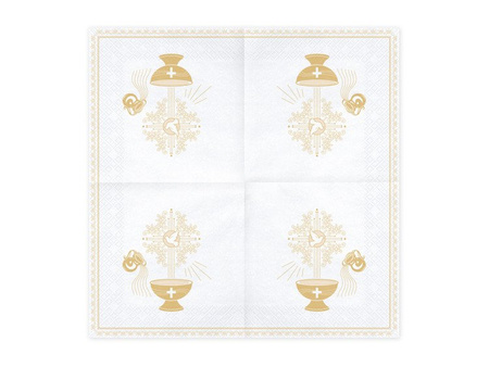 SERWETKI 33X33cm CHRZEST ŚWIĘTY ZŁOTY