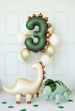 BALON FOLIOWY CYFRA 3 DINOZAUR 92 CM