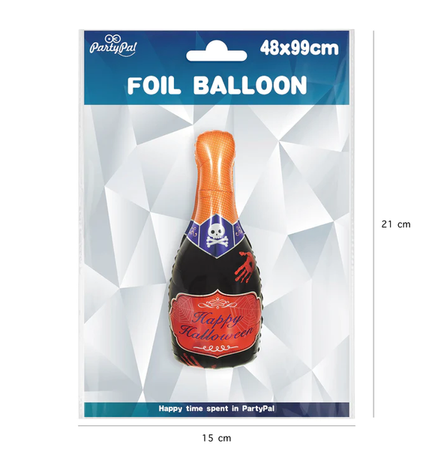 BALON FOLIOWY BUTELKA HAPPY HALLOWEEN 99X48 CM