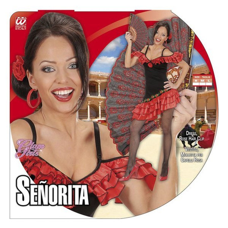 STRÓJ SENIORITA Z KWIATEM CZERWONY