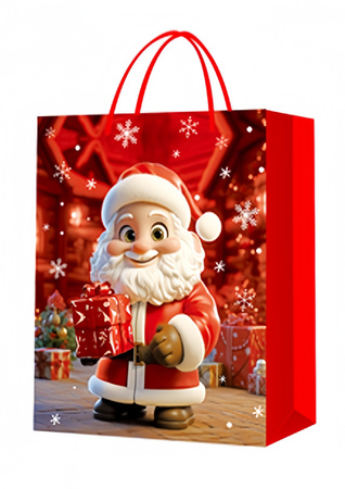 TORBA PREZNETOWA MIKOŁAJ Z PREZENTEM 40 X 31 X 12 CM