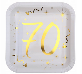 TALERZYKI PAPIEROWE ZŁOTA 70 23 X 23 CM 10 SZT.