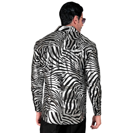 KOSZULA MĘSKA CZARNO SREBRNA