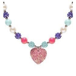 NASZYJNIK Z RÓŻOWYM SERCEM KSIĘŻNICZKI