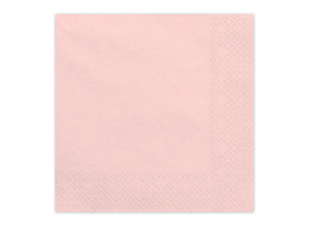 SERWETKI PAPIEROWE JASNORÓŻOWE 33 X 33 CM 20 SZT