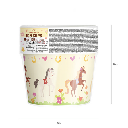 KUBECZKI DO LODÓW KONIKI 150 ML 6 SZT