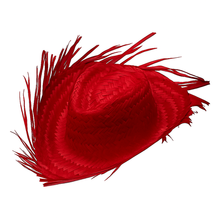 KAPELUSZ HAWAJSKI SŁOMKOWY CZERWONY