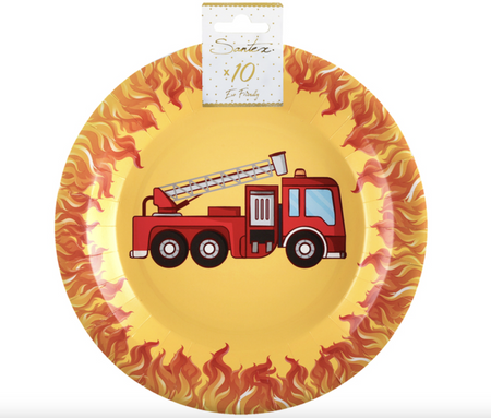 TALERZYKI PAPIEROWE STRAŻAK MAŁY 23 CM 10 SZT