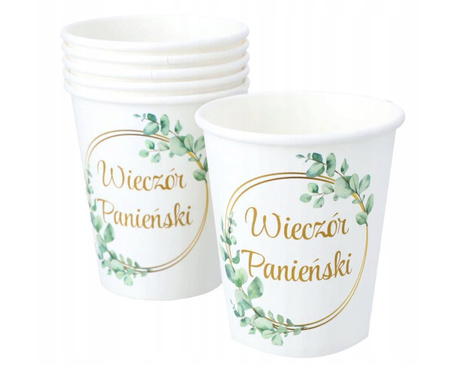 KUBECZKI PAPIEROWE WIECZÓR PANIEŃSKI 6 SZT 