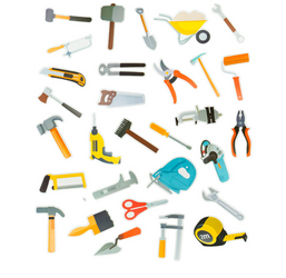 NAKLEJKI NARZĘDZIA MIX WZORÓW 30 SZT