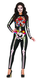 STRÓJ SZKIELET LOS MUERTOS Z KWIATAMI
