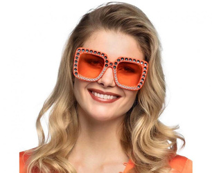 OKULARY POMARAŃCZOWE Z KRYSZTAŁKAMI