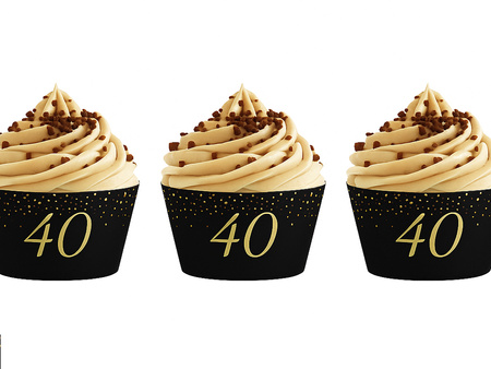 PAPILOTKI NA BABECZKI SPARKLING 40 URODZINY 6 SZT