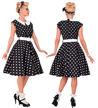 STRÓJ SUKIENKA CZARNA W GROSZKI 