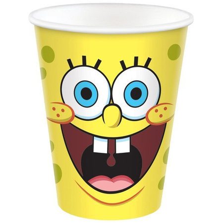 KUBECZKI PAPIEROWE SPONGEBOB 266ML, 8szt.