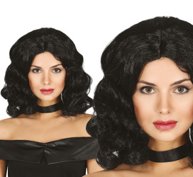 PERUKA CZARNA WŁOSY KRÓTKIE