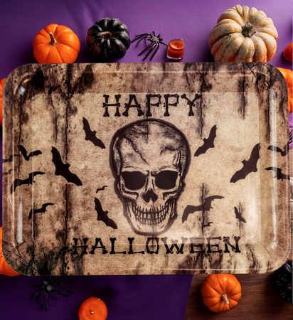 TACA CZASZKA HAPPY HALLOWEEN 33X24 CM