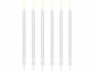 ŚWIECZKI URODZINOWE BIAŁE 14 CM, 12 SZT