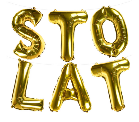 BALONY FOLIOWE ZŁOTE NAPIS STO LAT 162X36 CM