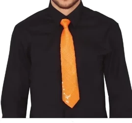 KRAWAT NEONOWY POMARAŃCZOWY