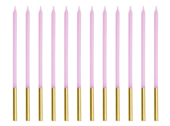 ŚWIECZKI URODZINOWE GŁADKIE FIOLET 14 CM 12 SZT