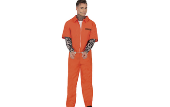 STRÓJ MĘSKI WIĘŹNIA Z TATUAŻAMI