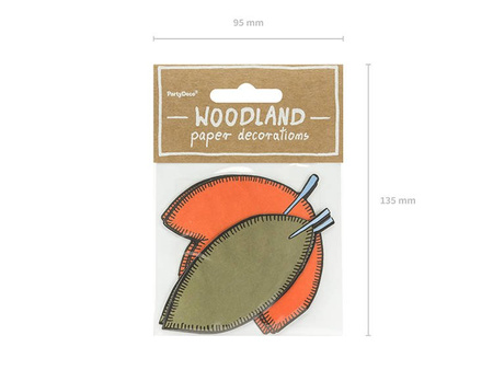 Dekoracje papierowe Woodland - Liście (1 karton / 50 op.) (1 op. / 6 szt.)