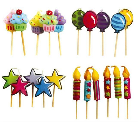 ŚWIECZKI URODZINOWE MIX WZORÓW 5 SZT.