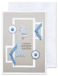 KARTKA NARODZINY CHŁOPCA ŻYRAFA