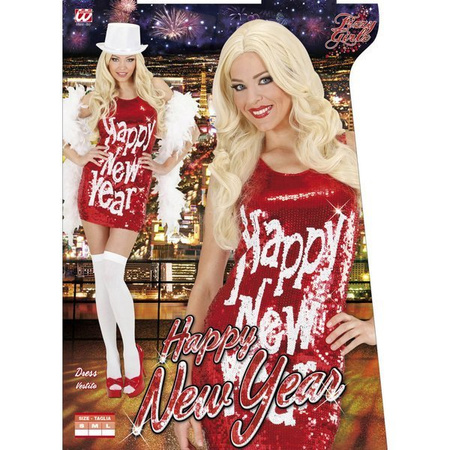 Sukienka Sylwestrowa Nowy Rok Happy New Year czerwona cekinowa
