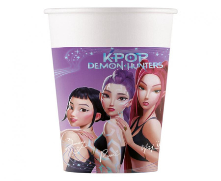 KUBECZKI PAPIEROWE KPOP DEMON HUNTERS 8 SZT 200 ML 