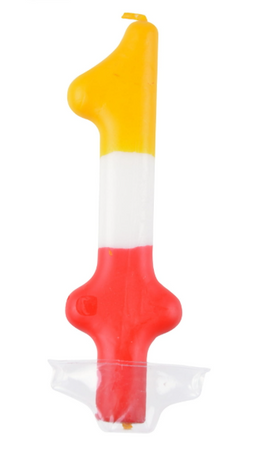 ŚWIECZKA URODZINOWA CYFRA 1 KOLOROWA 10 CM