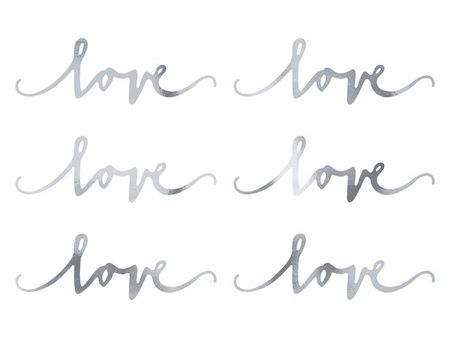 DEKORACJA PAPIEROWA LOVE SREBRNA