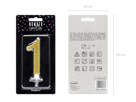 ŚWIECZKA URODZINOWA CYFRA 1 ZŁOTA