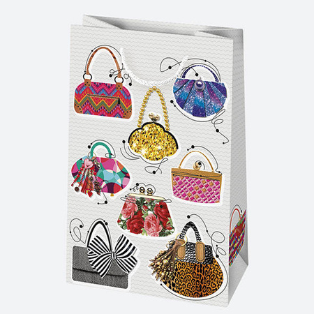 TOREBKA PREZENTOWA Z MOTYWEM TOREBEK 16X24X7 CM 