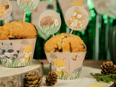 PAPILOTKI NA BABECZKI LEŚNE ZWIERZĄTKA 6 SZT