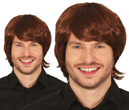 PERUKA MĘSKA BRĄZOWA