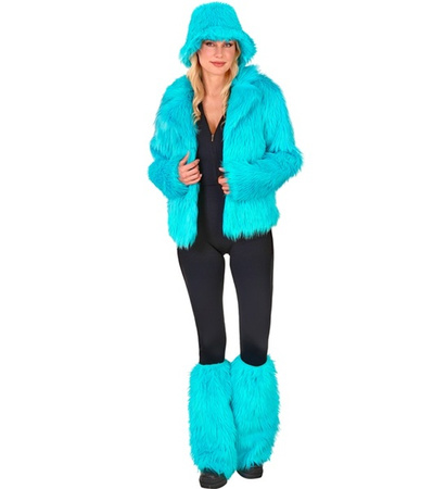 OCIEPLACZE NA NOGI NIEBIESKIE FUTRZASTE