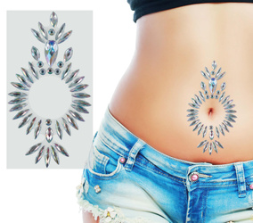 BŁYSZCZĄCA BIŻUTERIA NA PĘPEK 13X7 CM