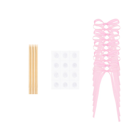 TOPPERY NA TORT KOKARDKI 10 SZT 16 CM RÓŻOWY