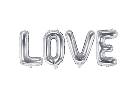 BALONY FOLIOWE LOVE 35CM SREBRNY