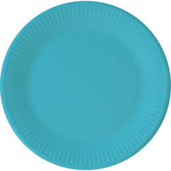 TALERZYKI PAPIEROWE TURKUSOWE 23 CM 8 SZT.