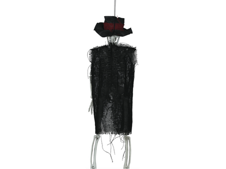 DEKORACJA SZKIELET Z KAPELUSZEM 47 CM