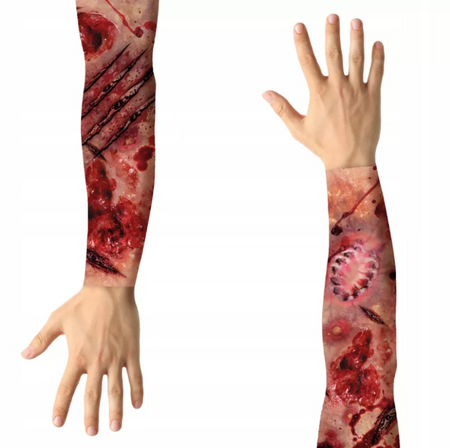 RĘKAWY NA RĘCE Z RANAMI HALLOWEEN 2 SZT